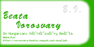 beata vorosvary business card